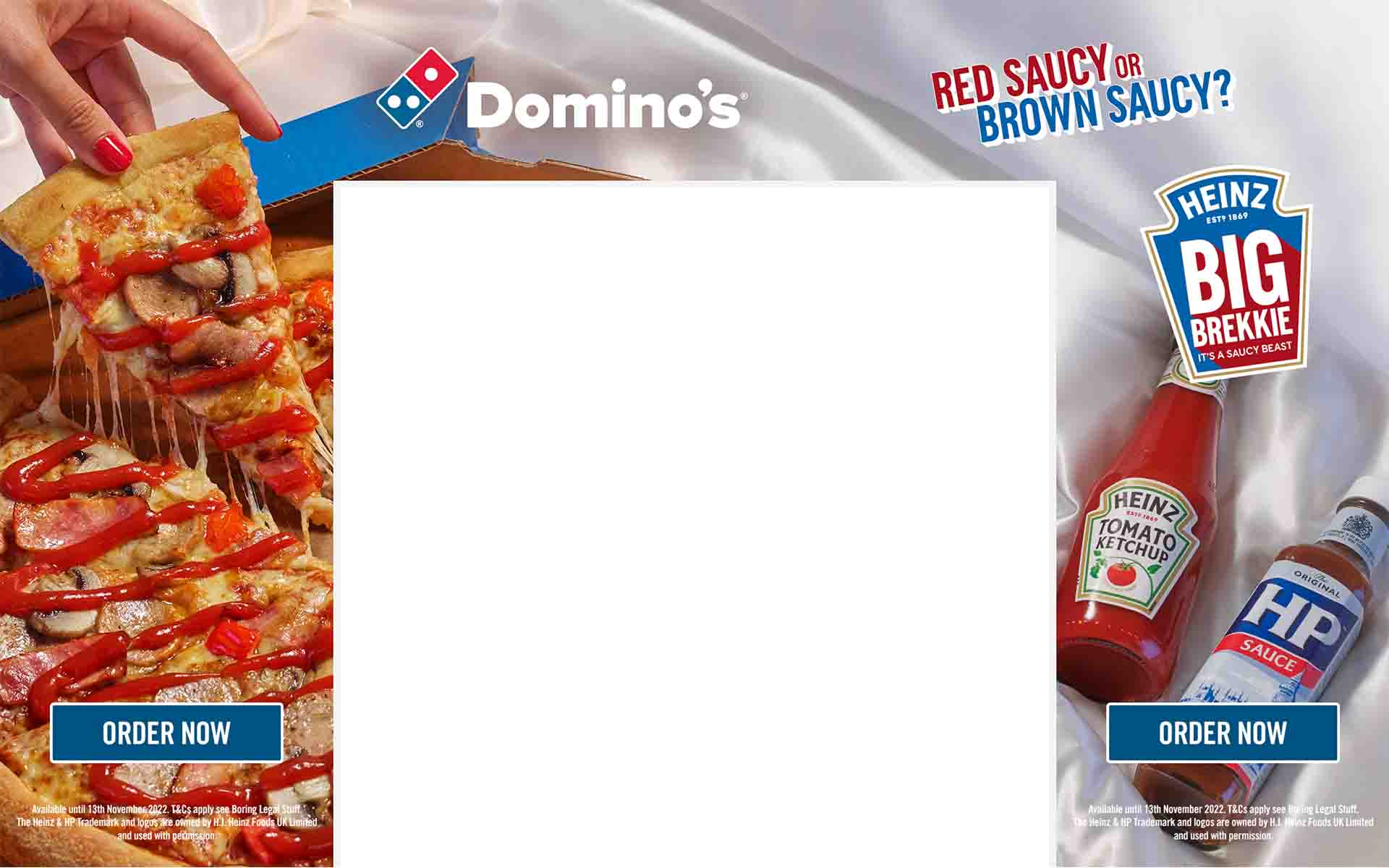 Domino's × Heinz banner — desktop
